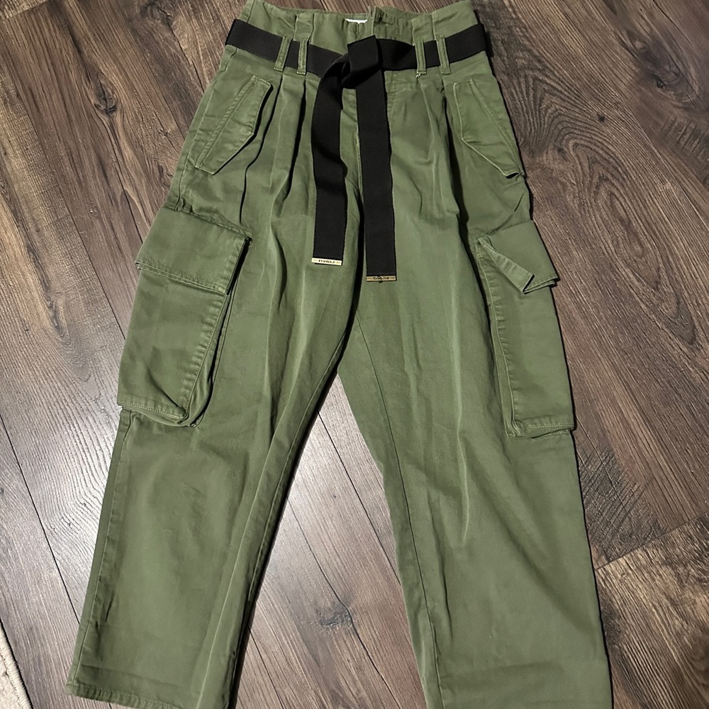 Women’s PINKO Olive Cargo Pants with Belt